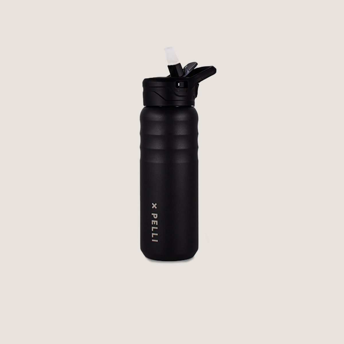 black insulated water bottle
