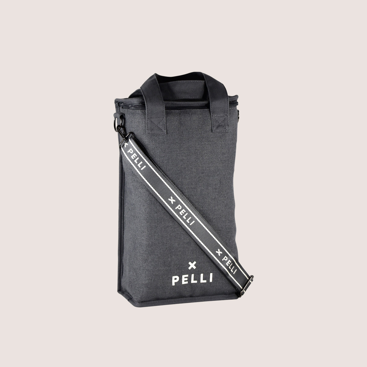 OUTLET - On the Grapevine Jute Wine Cooler Bag - Charcoal Grey