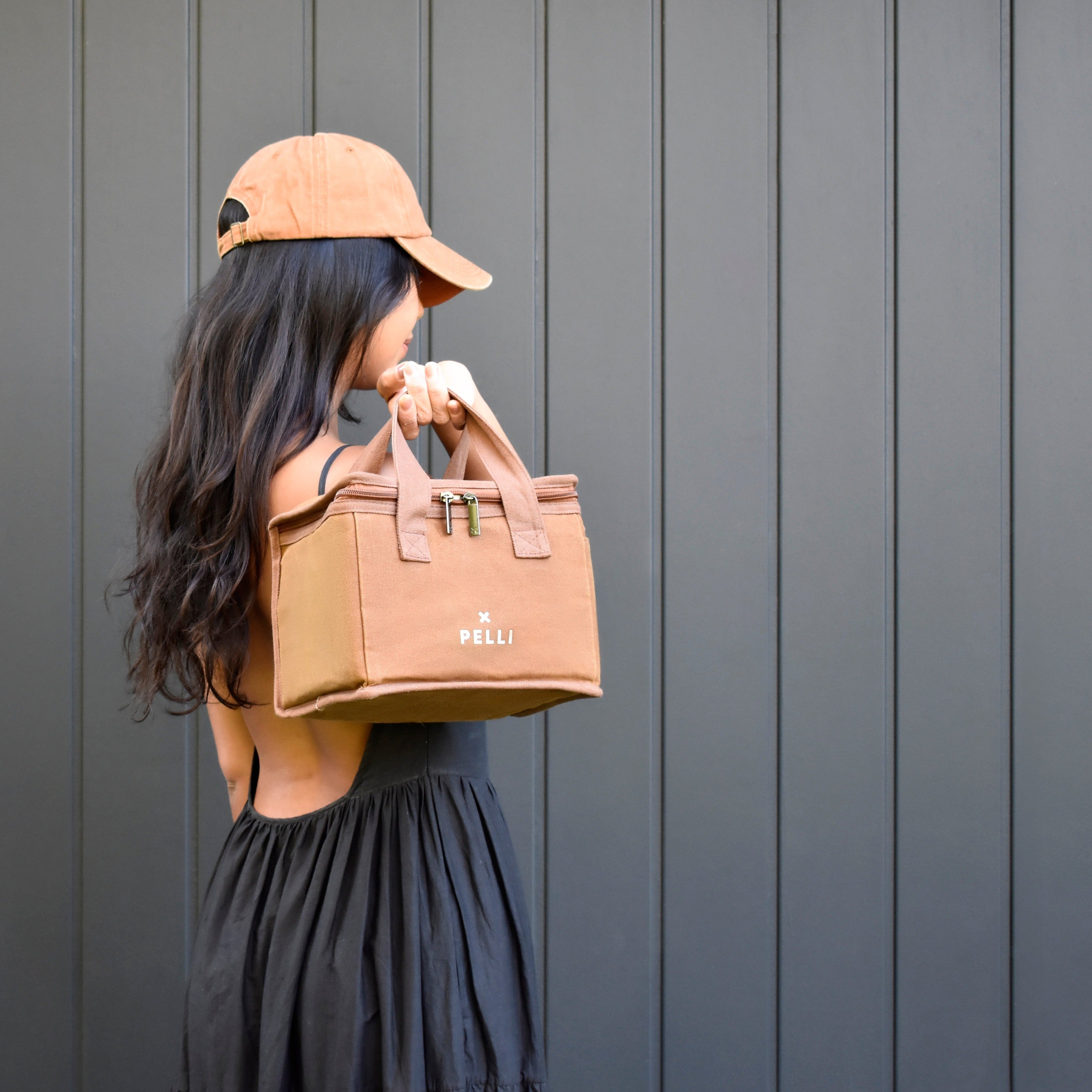 Lunch Squared Waxed Canvas Square Lunch Bag - Chai Tea