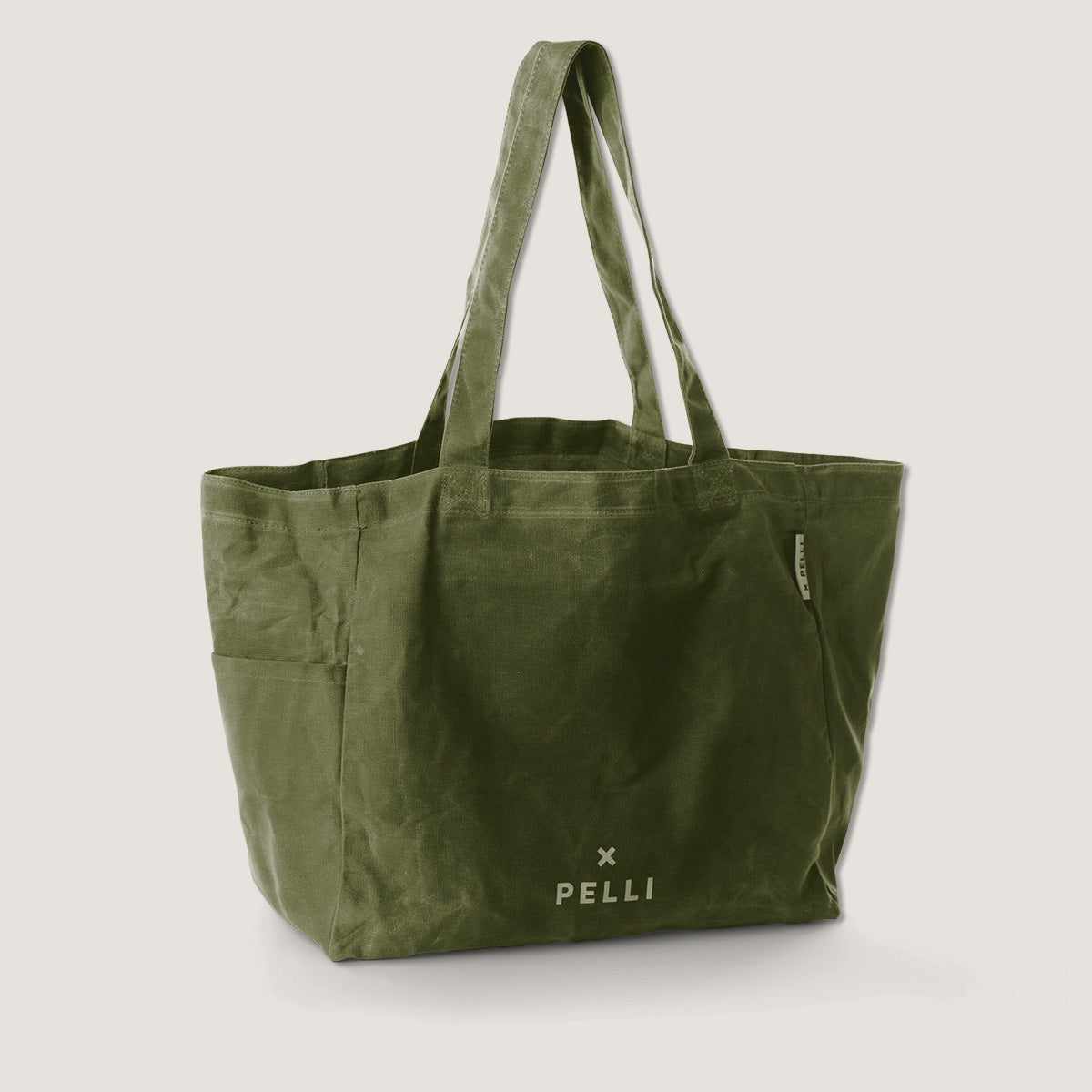 waxed canvas tote bag in green