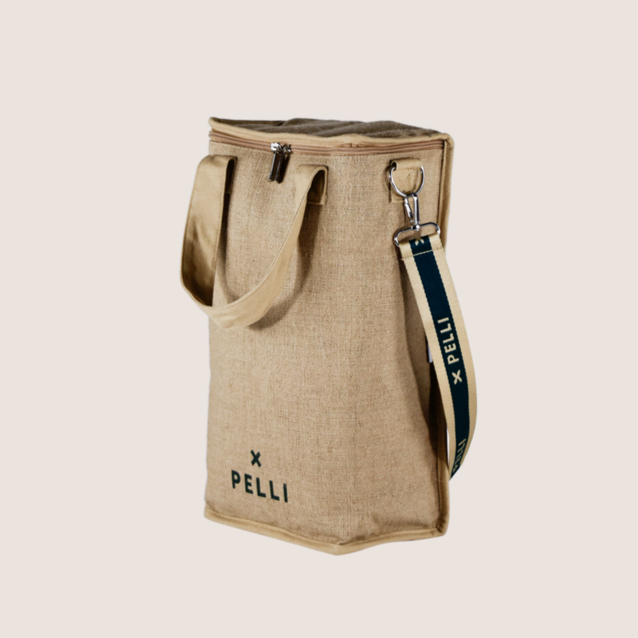 OUTLET - On the Grapevine Jute Wine Cooler Bag - Natural