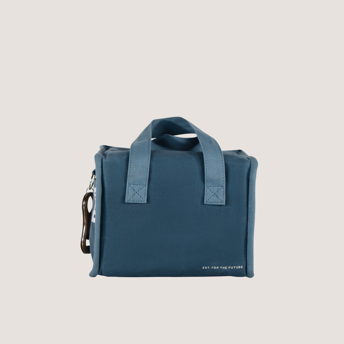 Lunch Squared Waxed Canvas Square Lunch Bag - Dusty Blue