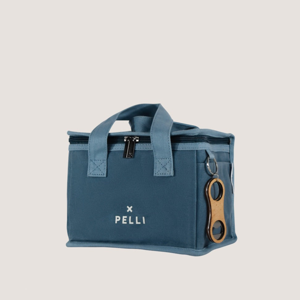 OUTLET - Lunch Squared Waxed Canvas Square Lunch Bag - Dusty Blue