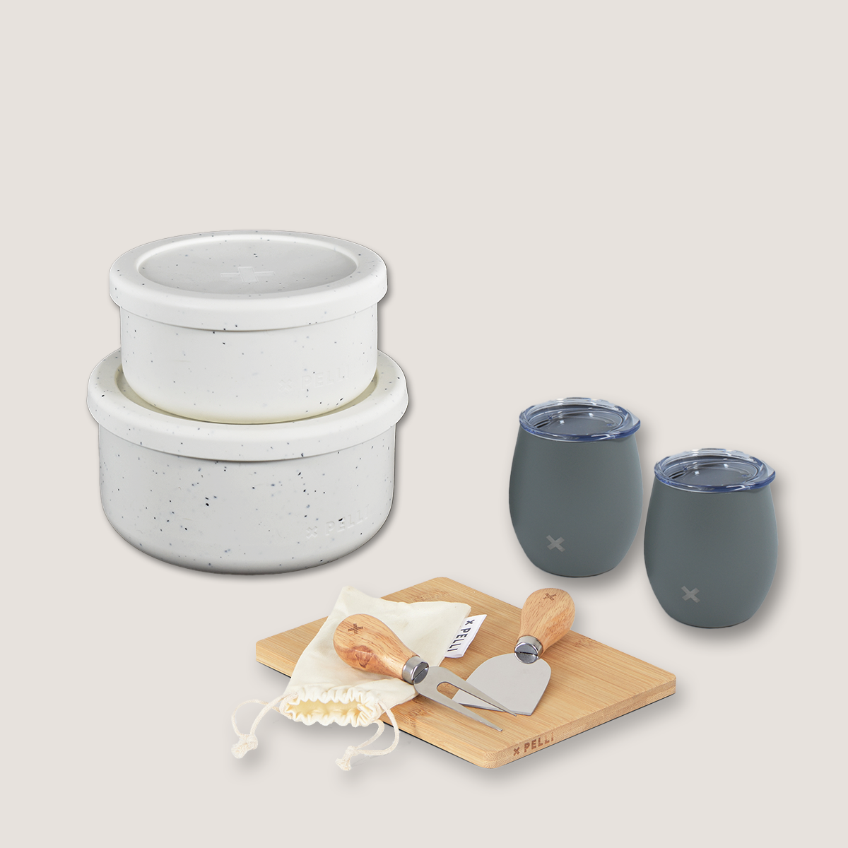 Silicone Bento, Board, Knife and Putty Tumbler Set