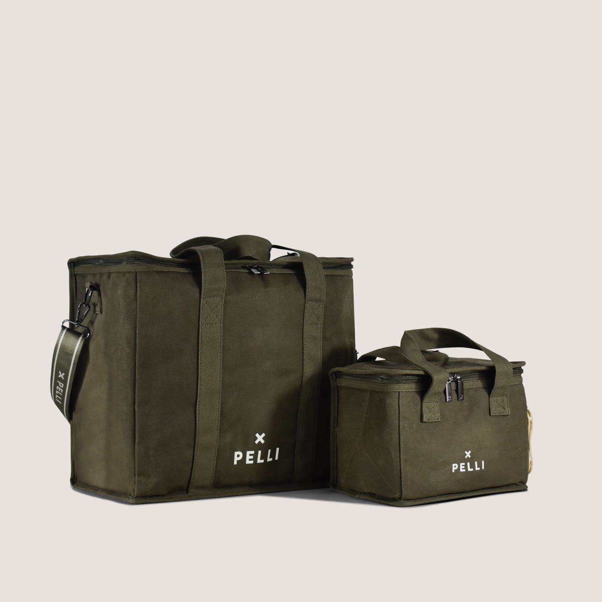 Chill Homie Crossbody Waxed Canvas Large Cooler Bag - Burnt Olive Green