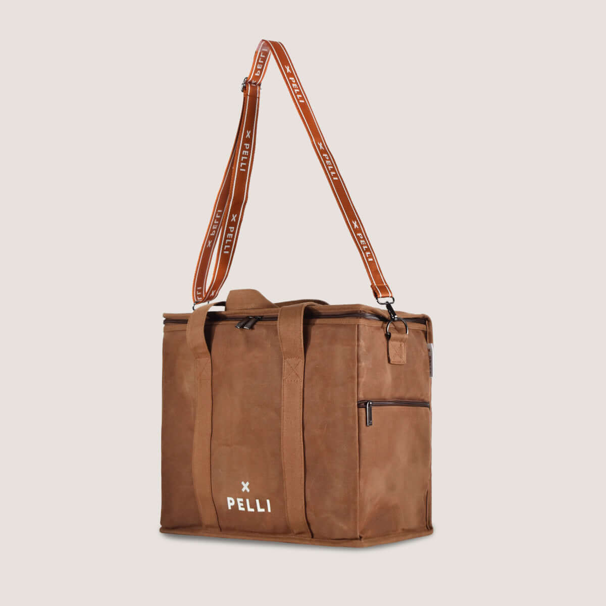 OUTLET - Chill Homie Crossbody - Waxed Canvas Large Cooler Bag with Shoulder Strap in Cinnamon Stick