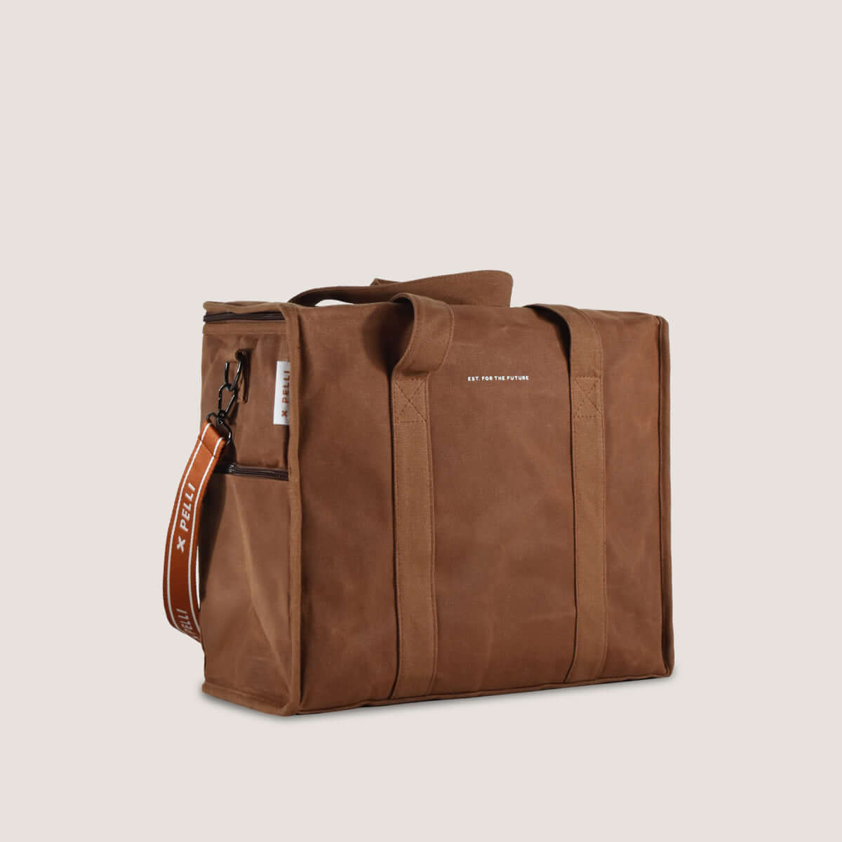 OUTLET - Chill Homie Crossbody - Waxed Canvas Large Cooler Bag with Shoulder Strap in Cinnamon Stick