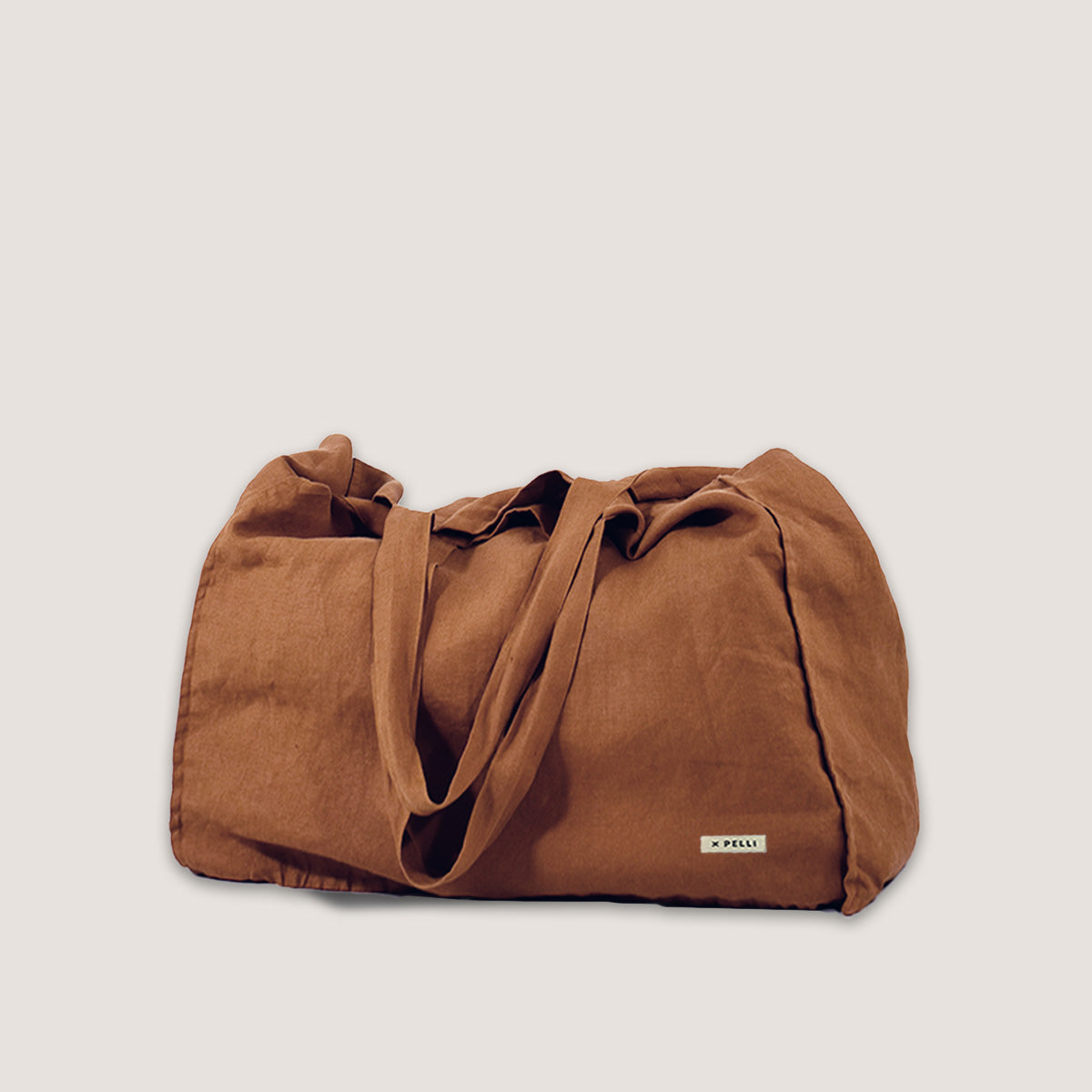 designer linen tote bag