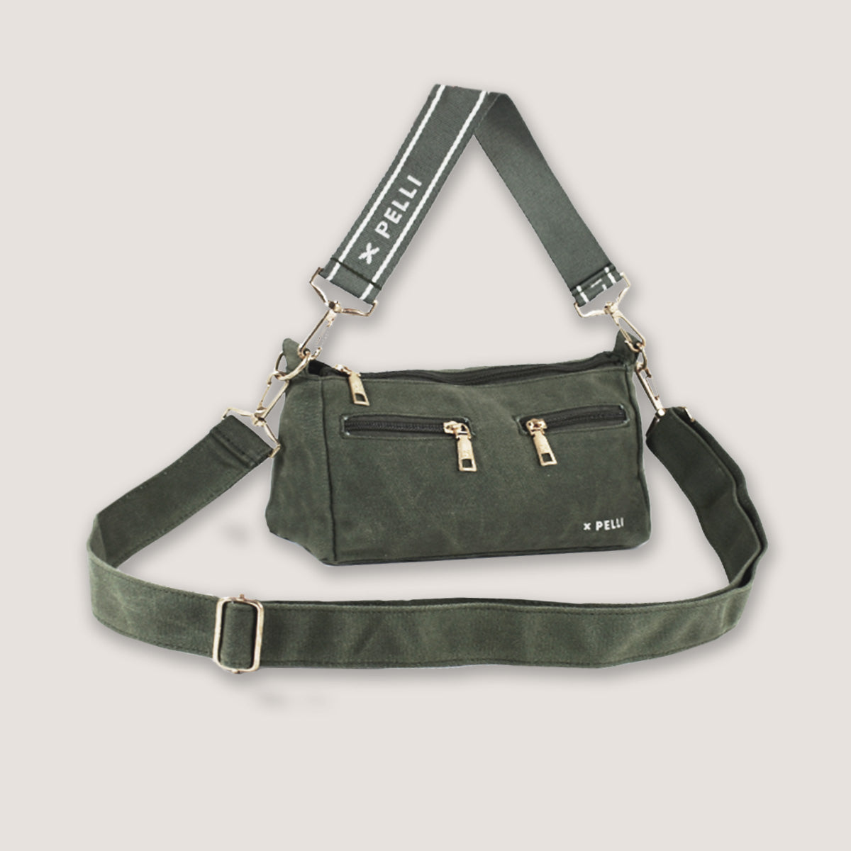 The Wanderer Waxed Canvas Crossbody Bag - Eucalyptus