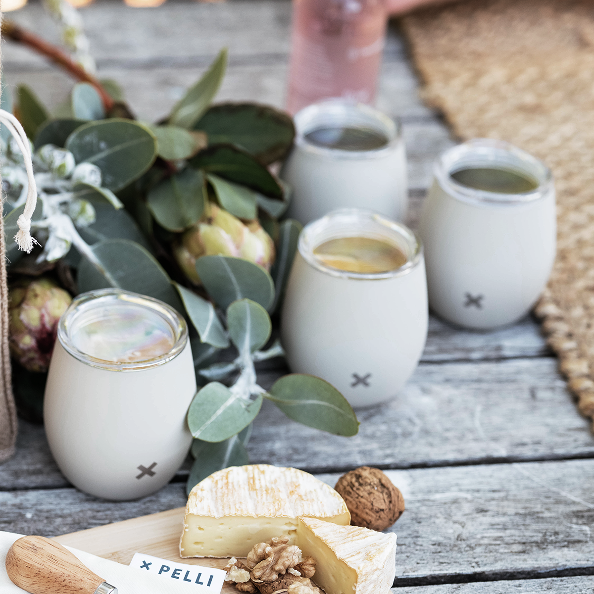 Four Insulated Picnic Wine Tumblers