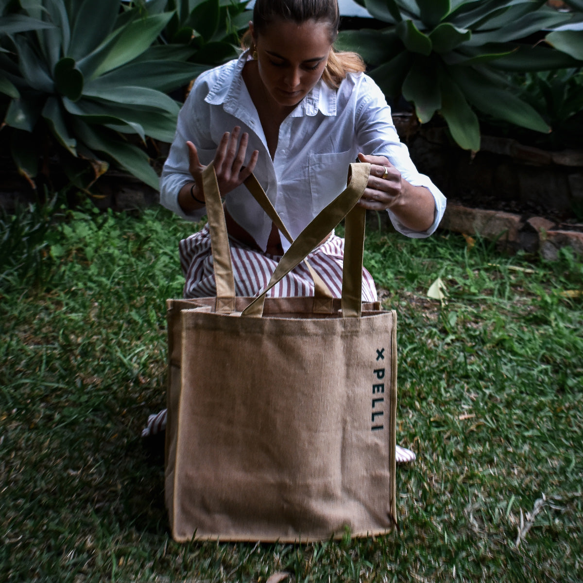 OUTLET - Think Big Large Jute Shopping Bag - Natural