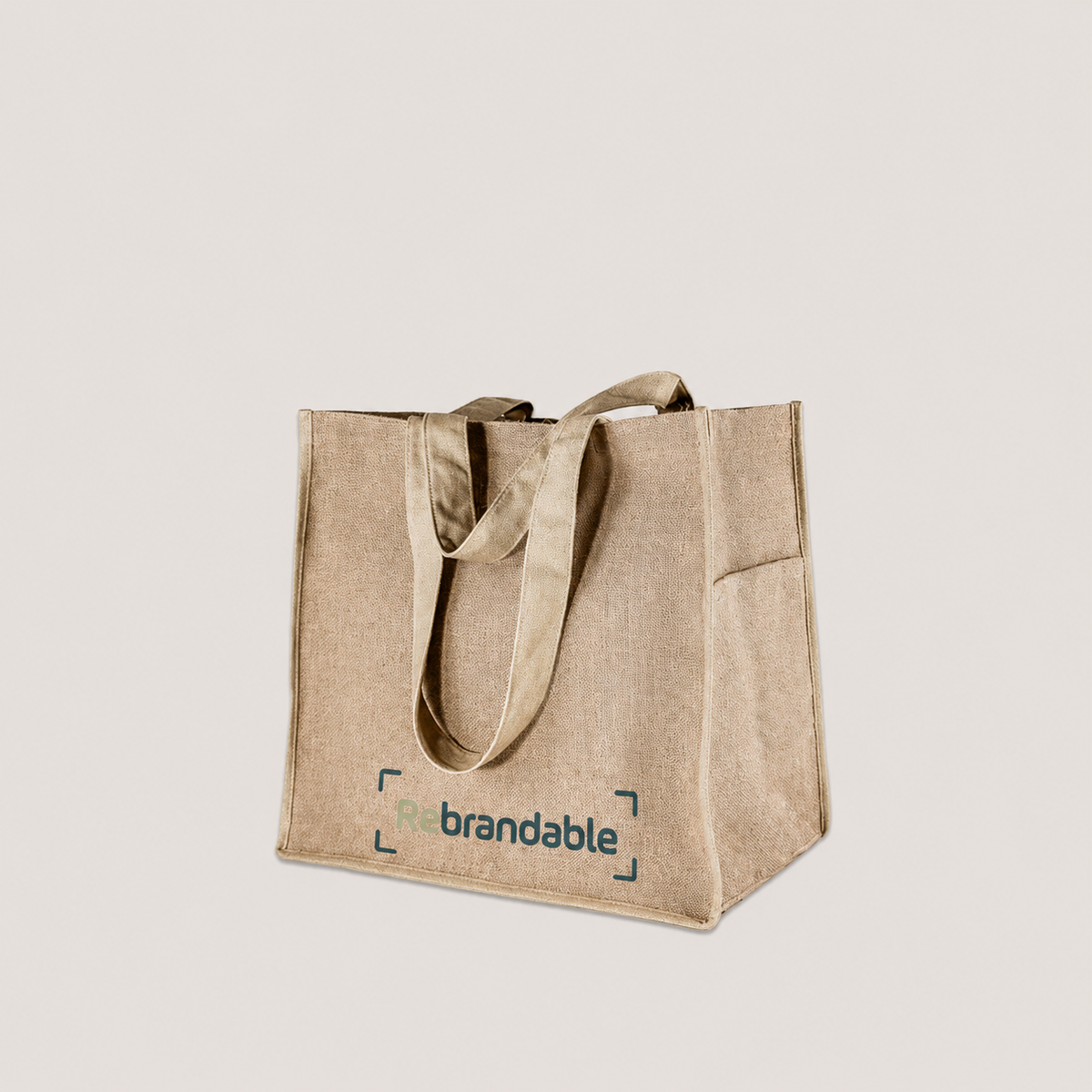 Rebrandable Turn the Tide natural jute corporate shopping bag