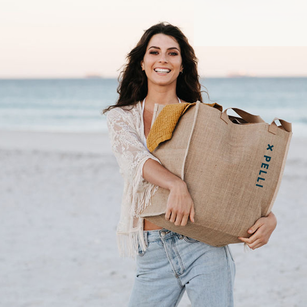OUTLET - Think Big Large Jute Shopping Bag - Natural