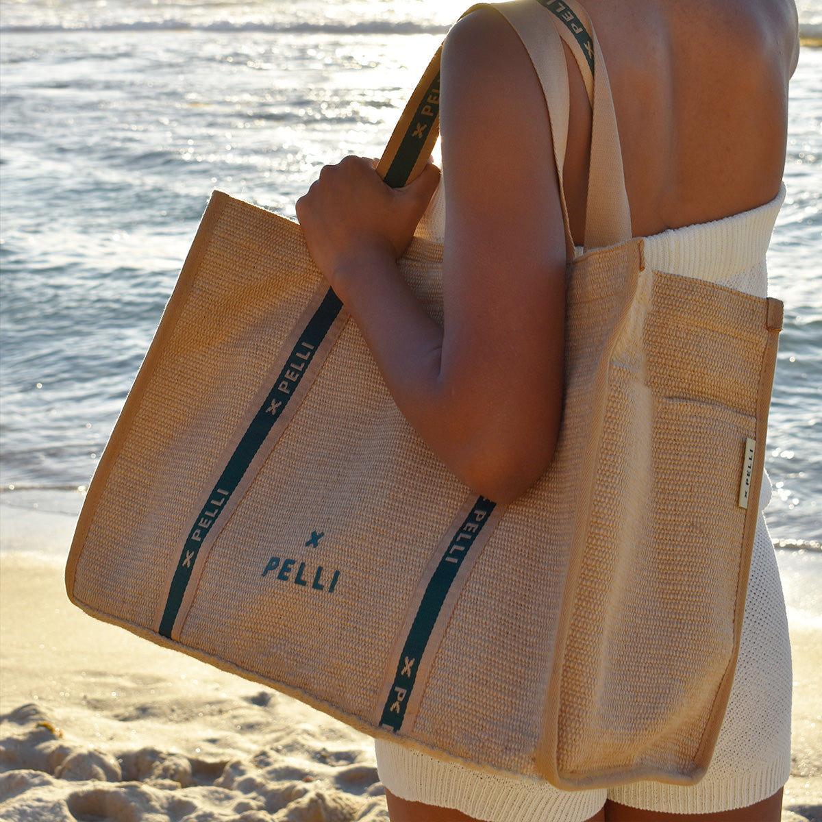 OUTLET - Tamarama Deluxe Tote in Natural Jute Weave